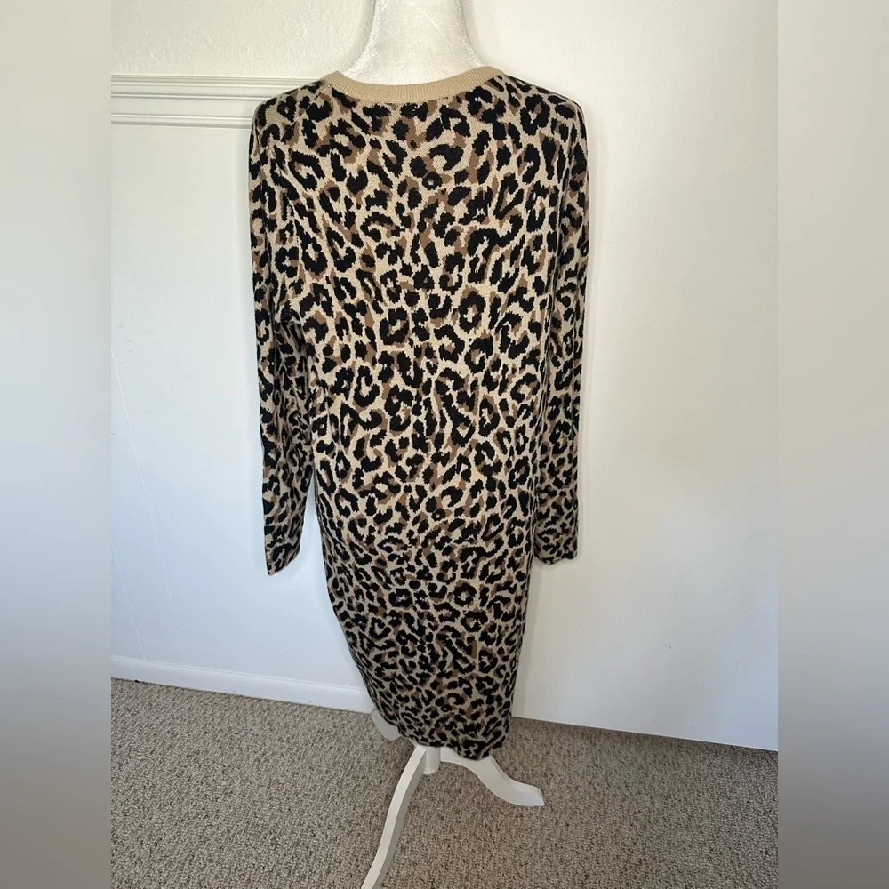 J.Crew Tan and Black Animal Print Sweater size L